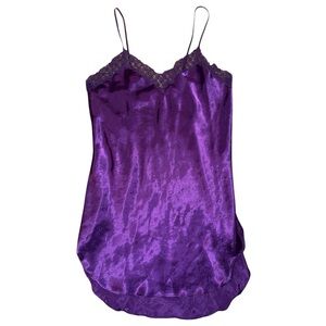 Victoria Secret vintage dark purple satin lace nightgown women’s size large